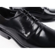 Men's chic black leather lace ups plain toe black dress shoes US6.5-10.5 made in Korea