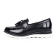 Men's chic black synthetic leather light weight tassel loafers