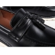 Men's chic black synthetic leather light weight tassel loafers