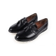 Men's chic black synthetic leather light weight tassel loafers