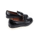 Men's chic black synthetic leather light weight tassel loafers