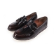 Men's chic brown synthetic leather light weight tassel loafers