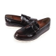 Men's chic brown synthetic leather light weight tassel loafers