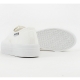 women's synthetic campus fabric comfort sneakers round toe daily shoes White