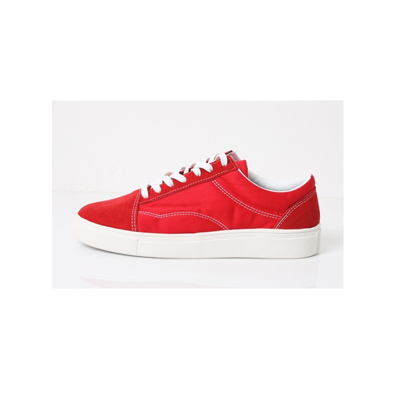 Men's red suede cap toe fashion sneakers