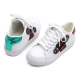 women's safety pin embellished lace up glitter green red back detailed low top white sneakers