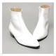 Men's inner real leather western glossy white side zip high heel ankle boots made in KOREA US6-10.5