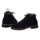 Men's round toe eyelet lace up side zip padding entrance combat sole ankle boots