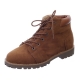 Men's round toe eyelet lace up side zip padding entrance combat sole brown ankle boots