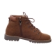 Men's round toe eyelet lace up side zip padding entrance combat sole brown ankle boots