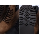 Men's raise round toe eyelet lace up side zip padding entrance combat sole ankle boots