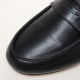 Women's sheep skin u-line stitch round toe low heel penny loafers