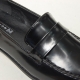 Women's round toe u-line wrinkle stitch low heel back tap loafers