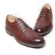 Men's dark brown leather wing tip longwing brogues Oxford shoes