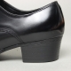 Men's wrinkle plain toe lace up high heel oxford shoes