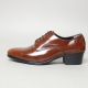Men's wrinkle plain toe lace up high heel oxford shoes