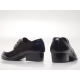 Men's pointed toe u-line stitch open lacing up black&white oxfords shoes