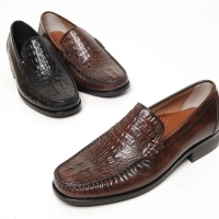 Men's square toe animal pattern cow leather loafers