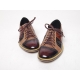 Men's cap toe multi color open lacing leather contrast stitch shoes
