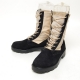 Men's suede black eyelet lace up combat sole desert ankle boots