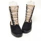 Men's suede black eyelet lace up combat sole desert ankle boots