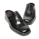 Men's square toe black leather lace up hidden insole height increasing elevator shoes oxfords mules