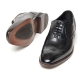 Men's black brown leather wing tip full brogue close lacing oxfords shoes
