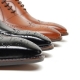 Men's black brown leather wing tip full brogue close lacing oxfords shoes