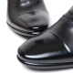 Men's black brown leather cap toe close lacing side wrinkle oxfords shoes