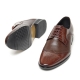 Men's brown black&white leather wing tip open lacing oxfords shoes