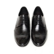 Men's black leather wing tip open lacing oxfords shoes