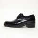 Men's black leather square toe open lacing oxfords hidden insole height increasing elevator shoes