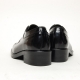 Men's black leather square toe open lacing oxfords hidden insole height increasing elevator shoes