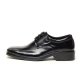 Men's black leather square toe open lacing oxfords shoes