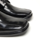 Men's black leather square toe open lacing oxfords shoes
