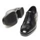 Men's black leather square cap toe lace up oxfords shoes