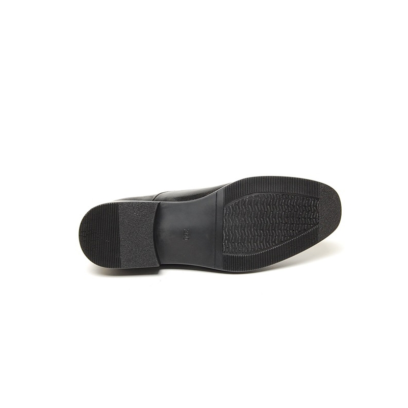 Men's black leather square cap toe lace up oxfords shoes