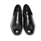 Men's black leather round cap toe platform high heel loafers shoes