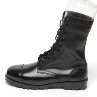 men's cap toe eyelet lace up side zip combat sole military mid calf boots