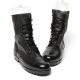 men's cap toe eyelet lace up side zip combat sole military mid calf boots