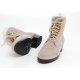 men's thick platform beige synthetic suede eyelet lace up ankle boots