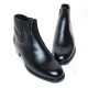 men's plain toe black cow leather inner fur side zip winter ankle boots