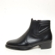 men's plain toe black cow leather warm inner fur side zip ankle boots
