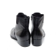 men's flat round toe double wrinkle zip side gore ankle boots