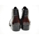 men's plain toe wine leather padding entrance wrinkle side zip anke boots