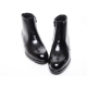 men's plain toe black leather warm inner fur side zip high heel ankle boots