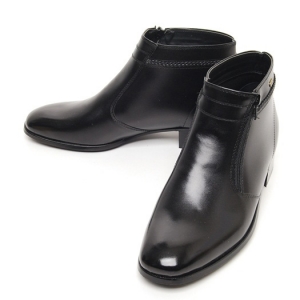 men's plain toe outside zip knots ankle boots