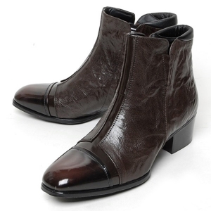 https://what-is-fashion.com/4977-39310-thickbox/men-s-cap-toe-dark-brown-leather-cut-out-wrinkle-side-zip-high-heel-ankle-boots.jpg
