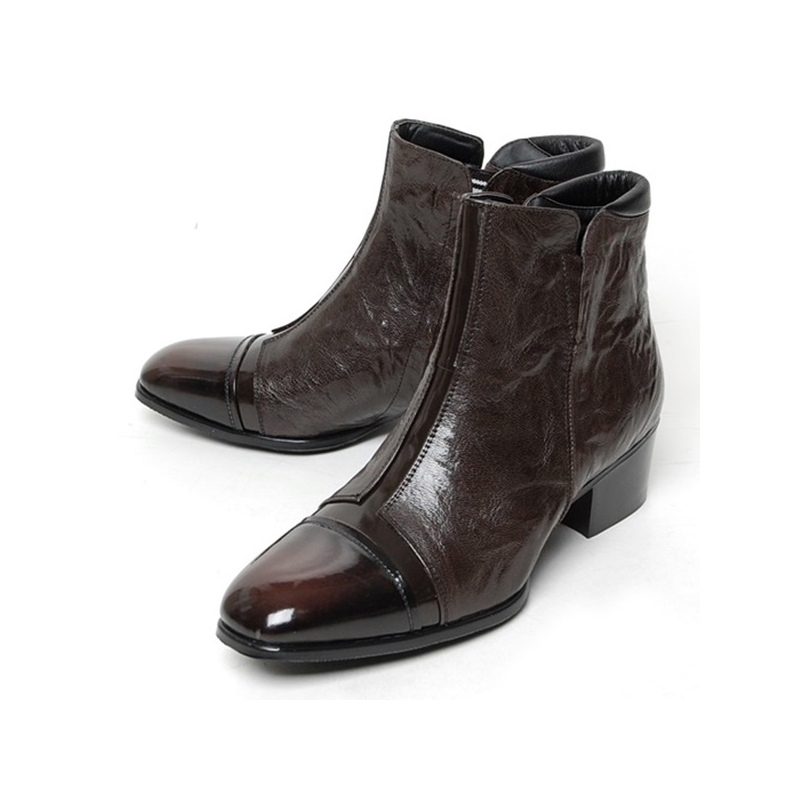 Buy > dark brown booties with heel > in stock