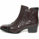 men's cap toe dark brown leather cut out wrinkle side zip high heel ankle boots